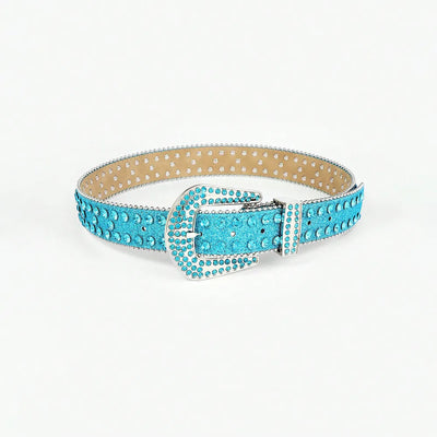 Rhinestone PU Leather Belt - Jeans Junction Online