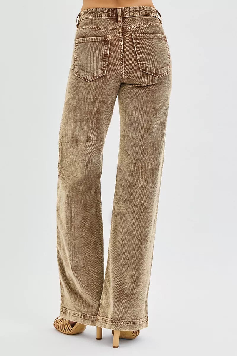RISEN High Rise Wide Leg Corduroy Jeans - Jeans Junction Online