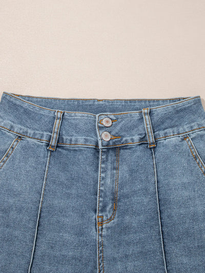 High-Waisted Flare Jeans with Seam Detail - Jeans Junction Online