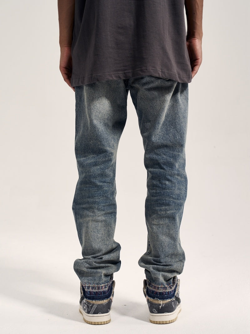 Havoc Blue Line Washed Distressed Men's VIBE Straight Jeans - Jeans Junction Online