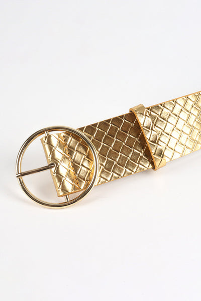 PU Leather Circle Shape Buckle Belt - Jeans Junction Online