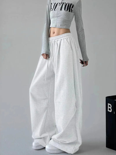 Oversized Wide Leg Drawstring Pants - Jeans Junction Online