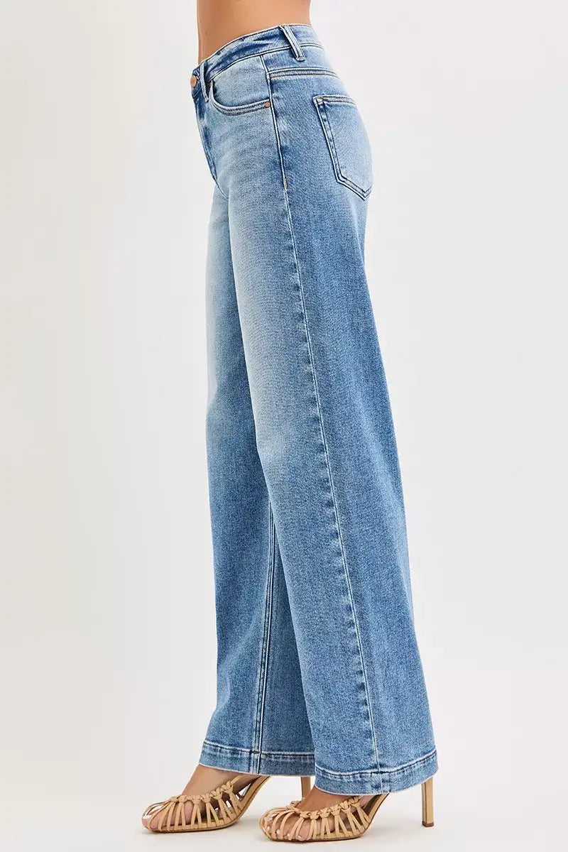 RISEN High Rise Wide Baggy Jeans - Jeans Junction Online