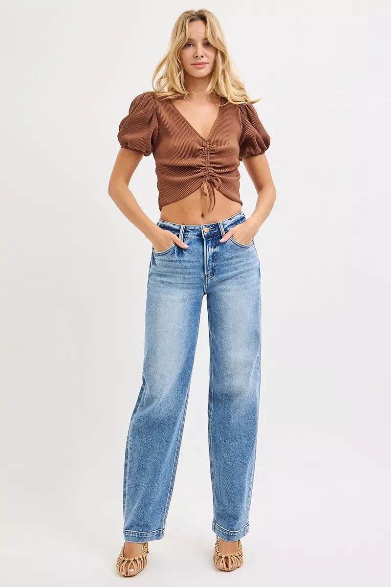 RISEN High Rise Wide Baggy Jeans - Jeans Junction Online
