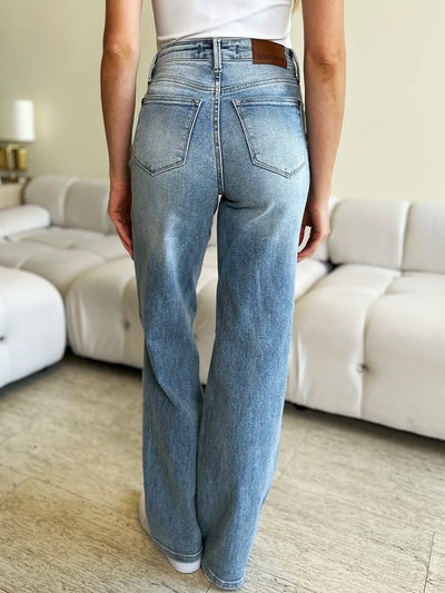 Judy Blue Full Size High Waist Wide Leg Jeans - Jeans Junction Online