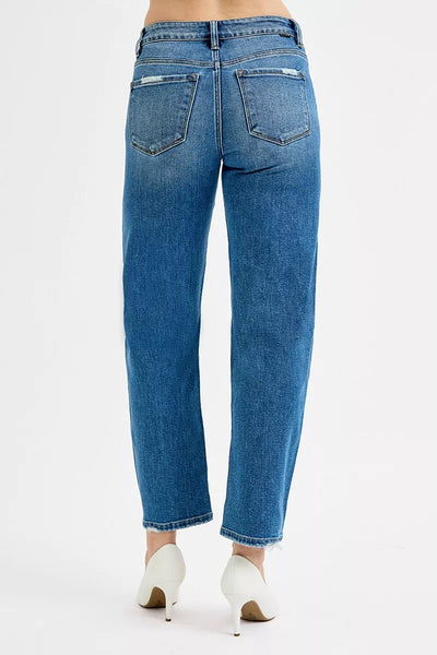 RISEN Tummy Control High Rise Ankle Slim Barrel Jeans - Jeans Junction Online