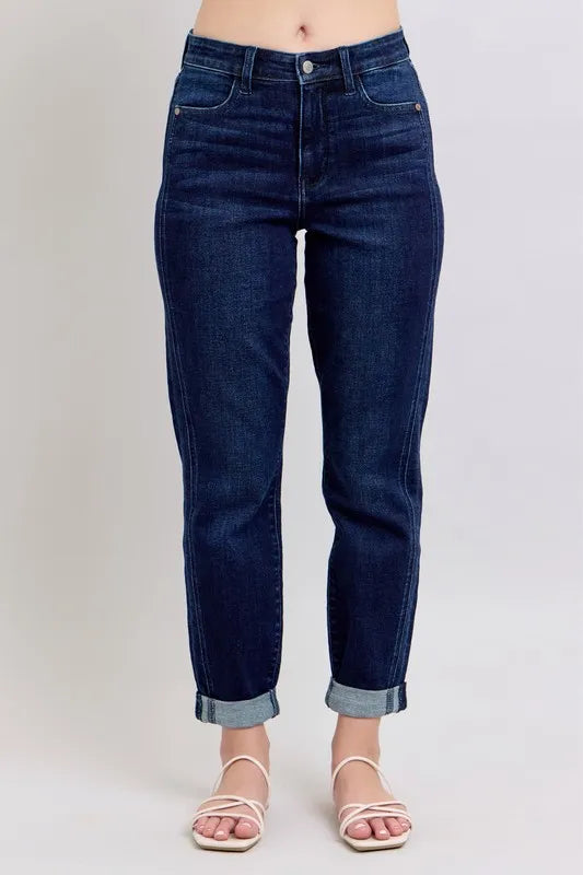 Judy Blue Full Size High Waist Boyfriend Jeans Plus Size - Jeans Junction Online 