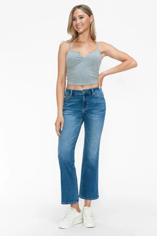 bytos Full Size Cat's Whiskers Mid Rise Ankle Jeans - Jeans Junction Online