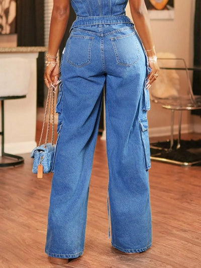 Wide Leg Cargo Jeans - Jeans Junction Online