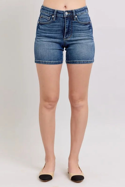 Judy Blue Full Size High Waist Denim Shorts Plus Size - Jeans Junction Online