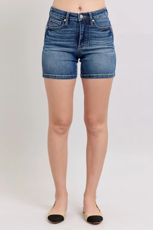 Judy Blue Full Size High Waist Denim Shorts Plus Size - Jeans Junction Online 
