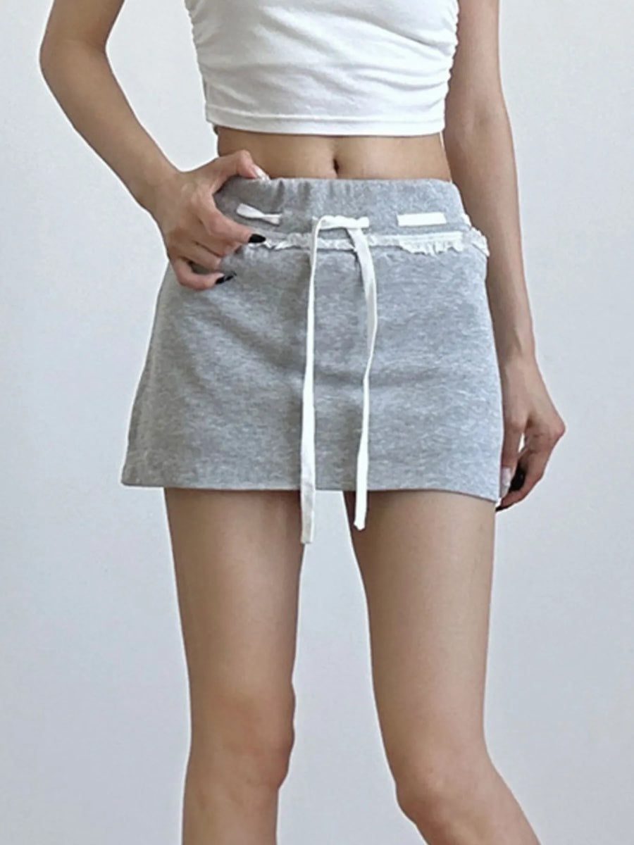 Casual Drawstring Mini Skirt - Jeans Junction Online 