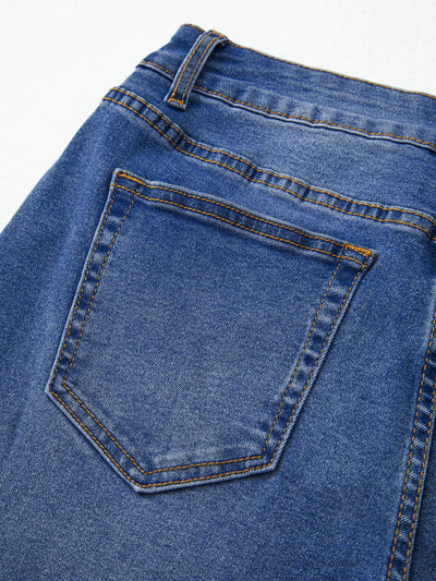 Raw Hem Unique Cuffs Straight High Rise Loose Jeans - Jeans Junction Online