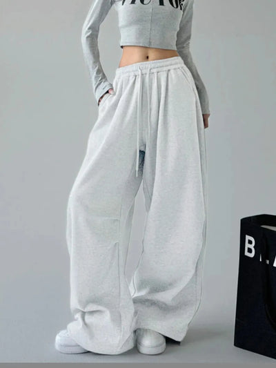 Oversized Wide Leg Drawstring Pants - Jeans Junction Online