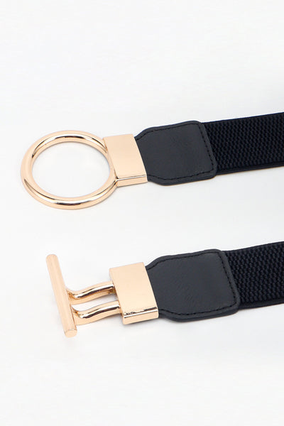 Circle Shape Buckle Zinc Alloy Buckle PU Leather Belt - Jeans Junction Online