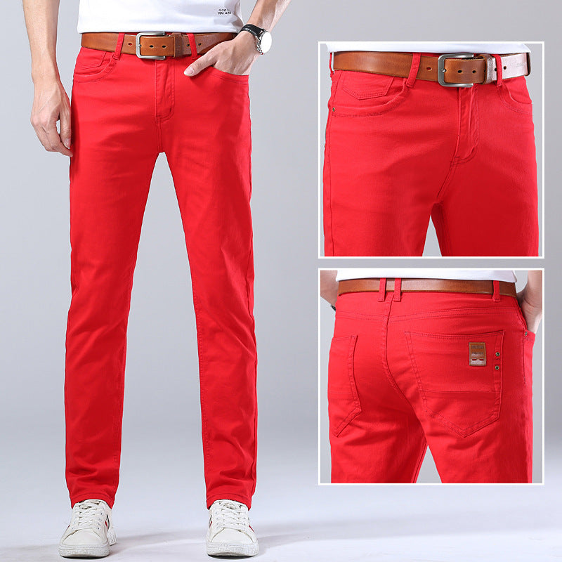 Casual Men's Slim Straight Stretch Colored Trousers - Jeans Junction Online