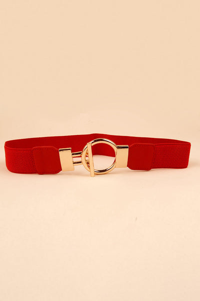 Circle Shape Buckle Zinc Alloy Buckle PU Leather Belt - Jeans Junction Online