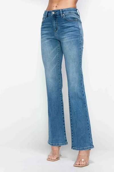 bytos Full Size Cat's Whiskers Mid Rise Bootcut Jeans - Jeans Junction Online