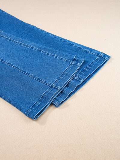 Seam Detail Flared Bottom Ankle Length Jeans - Jeans Junction Online