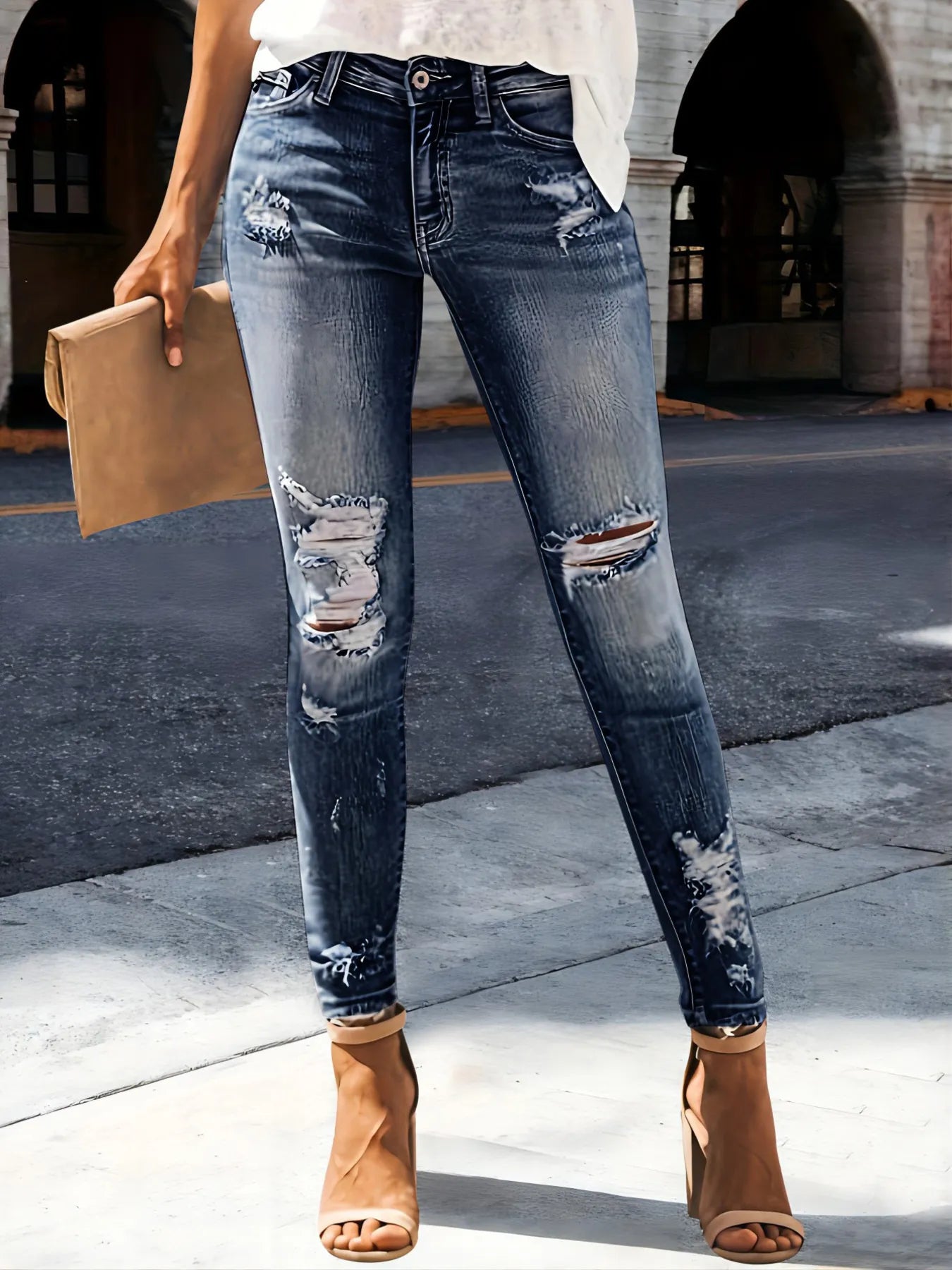 Distressed Skinny Jeans - Jeans Junction Online