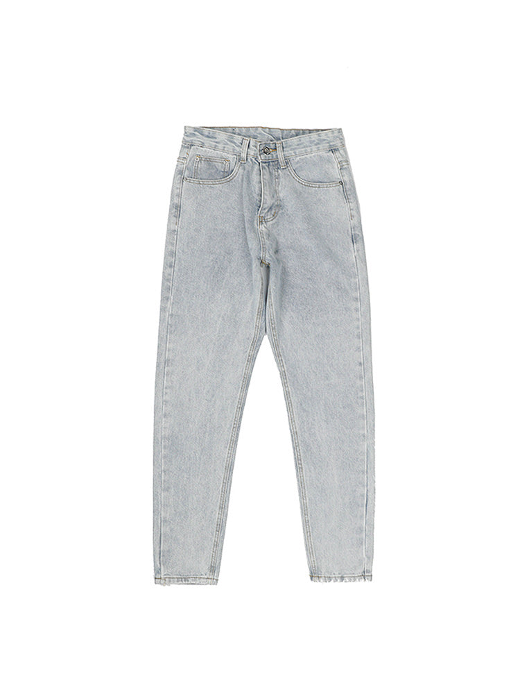 Washed Distressed Fit Straight-leg Jeans - Jeans Junction Online