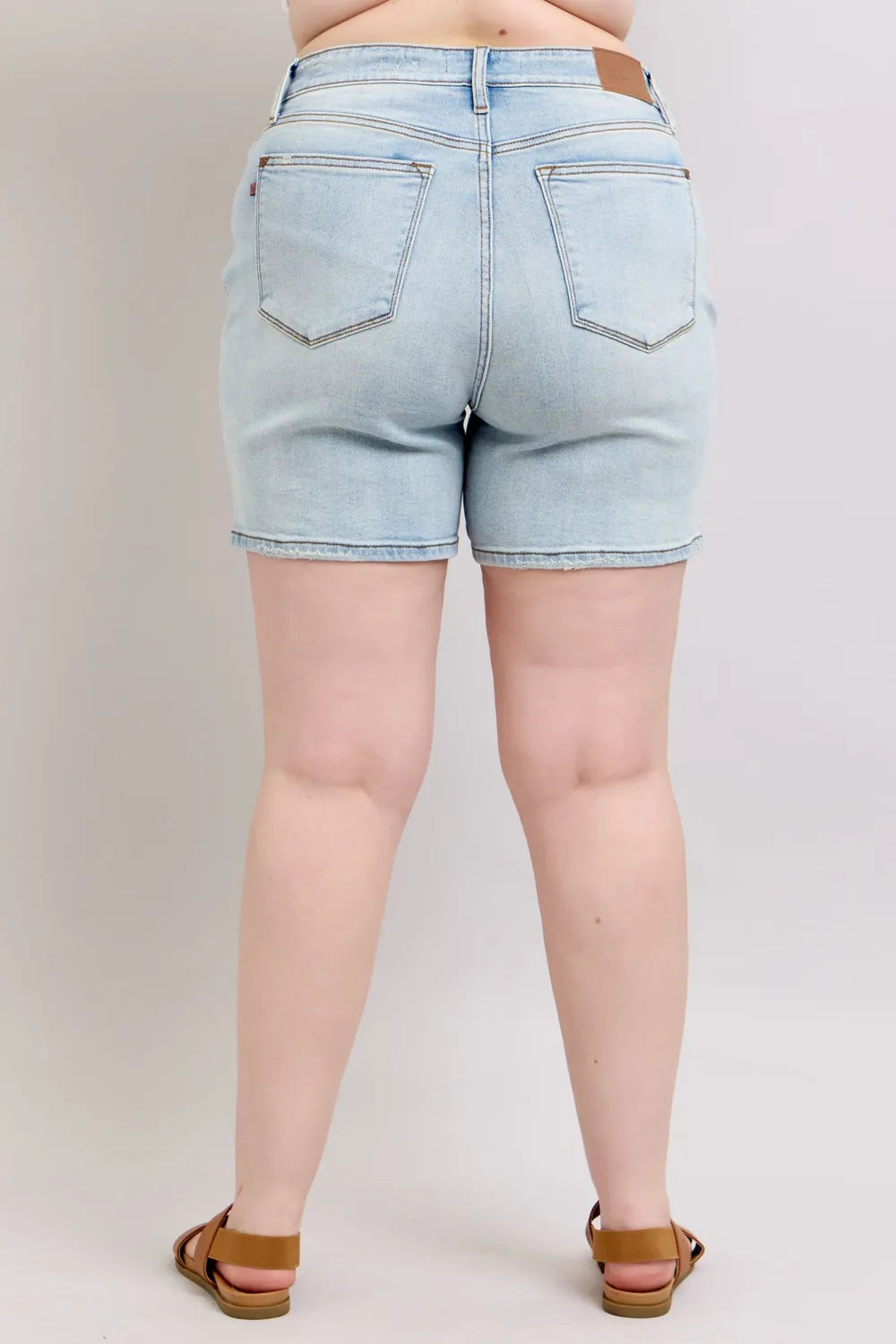 Judy Blue Full Size 2 Button Denim Shorts with Pockets Plus Size - Jeans Junction Online