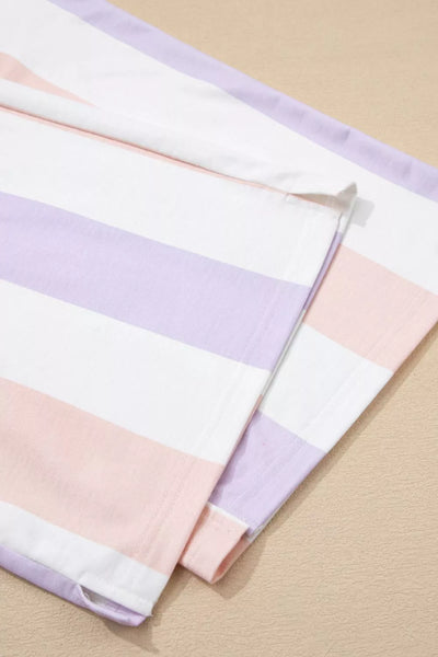 Stripe Multicolored Print Drawstring Loose Pants with Side Pockets - Jeans Junction Online