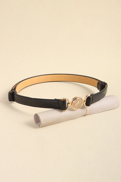 Rhinestone Decor PU Leather Belt - Jeans Junction Online