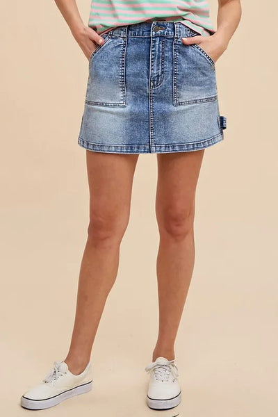Annie Wear Cargo Denim Mini Skirt - Jeans Junction Online