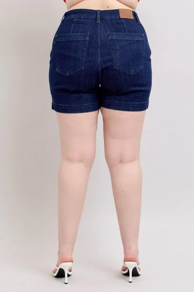 Judy Blue Full Size High Waist Denim Shorts Plus Size - Jeans Junction Online