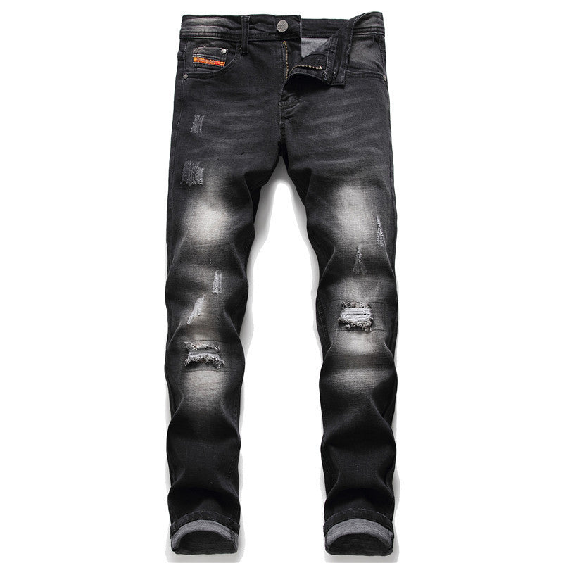 Non-iron Ripped Straight Men's Micro-stretch Jeans - Jeans Junction Online