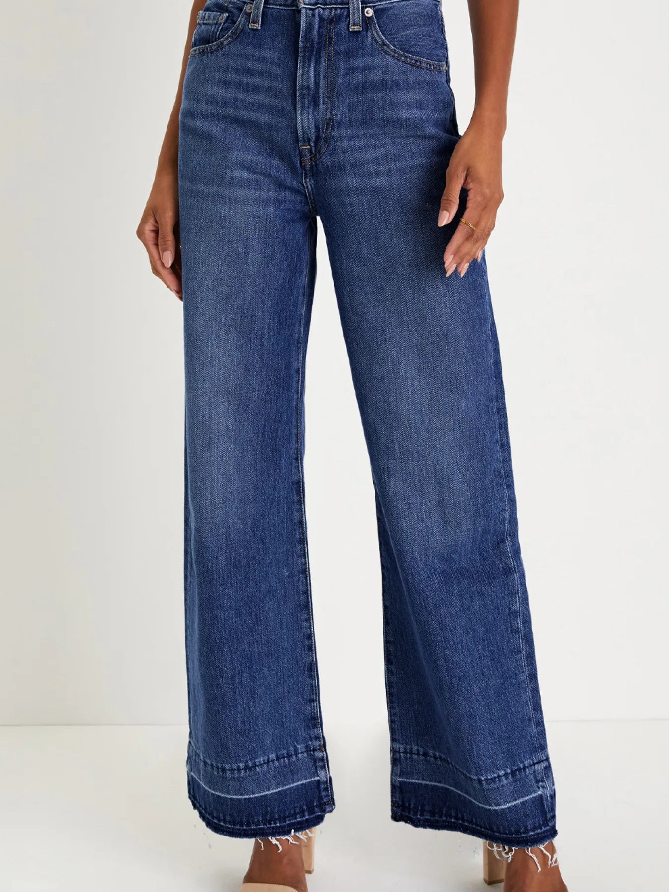 Raw Hem Unique Cuffs Straight High Rise Loose Jeans - Jeans Junction Online