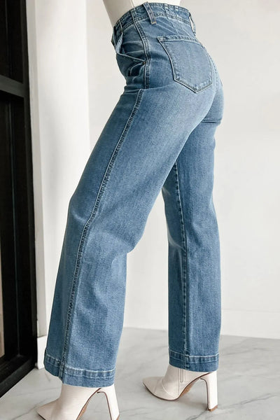 Button Fly High Waist Jeans - Jeans Junction Online