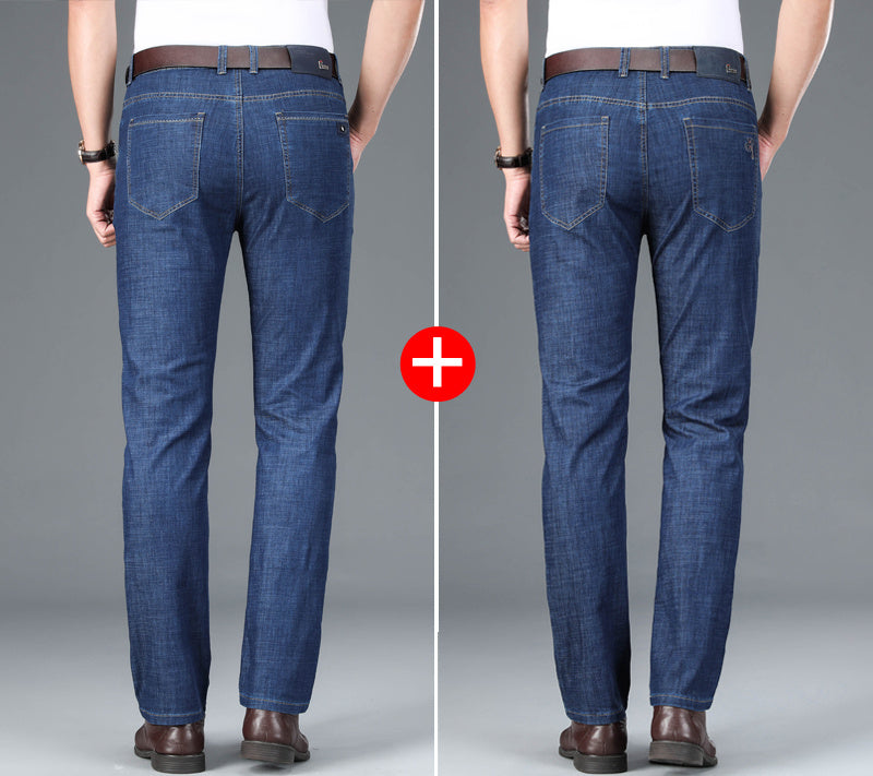 Ice Silk Ultra-thin Jeans Men's Summer Loose Straight Stretch Pants - Jeans Junction Online 