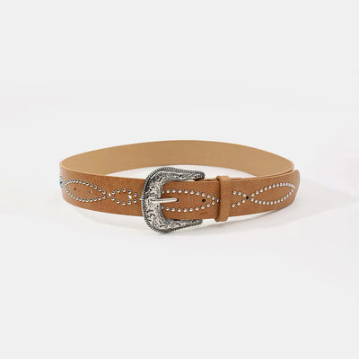 PU Leather Rhinestone Belt - Jeans Junction Online