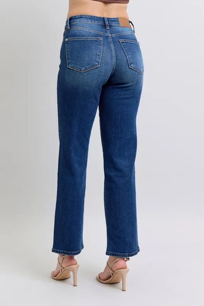 Judy Blue Full Size Side Seam Detail Straight Jeans with Pockets - Jeans Junction Online