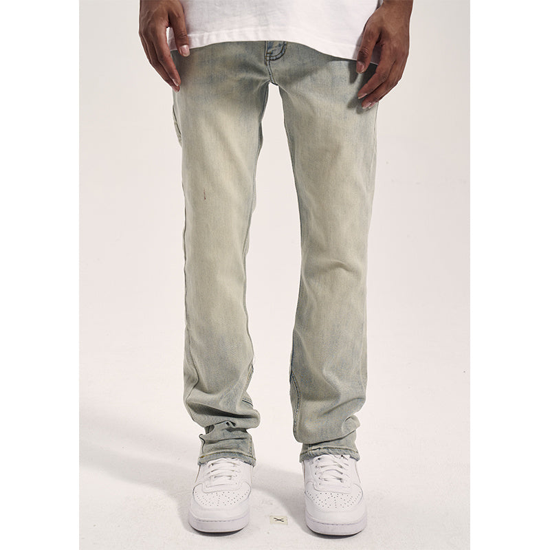High Street Yellow Mud Washed And Distressed Men's Casual Pants - Jeans Junction Online 