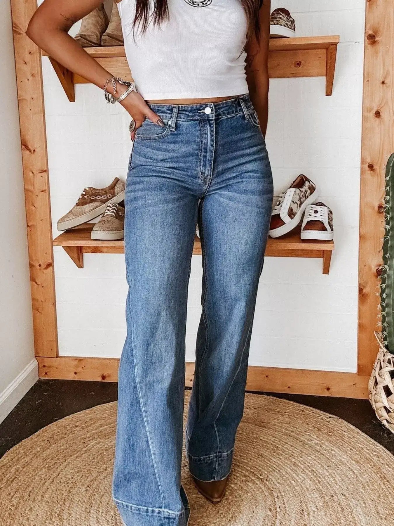 High-Waisted Wide Leg Jeans - Jeans Junction Online