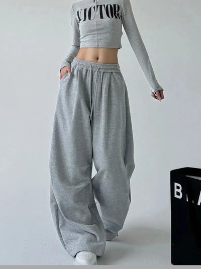 Oversized Wide Leg Drawstring Pants - Jeans Junction Online