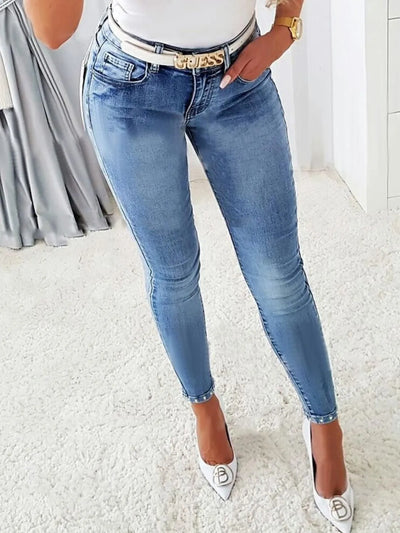 Rhinestone Butterfly Jeans with Pockets - Jeans Junction Online
