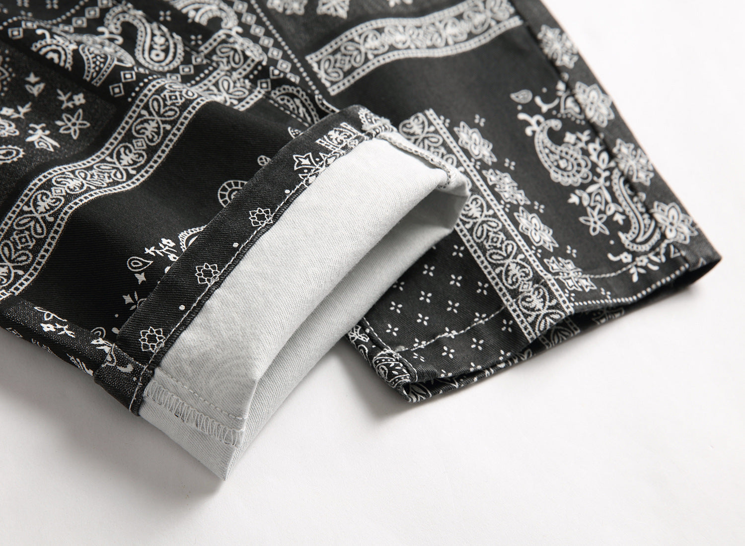 Fashion Stretch 3D Printed Cashew Nut Explosive Small Straight Trousers - Jeans Junction Online