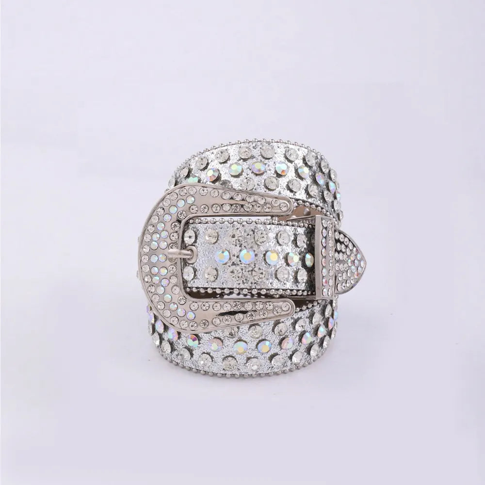 PU Leather Rhinestone Belt - Jeans Junction Online