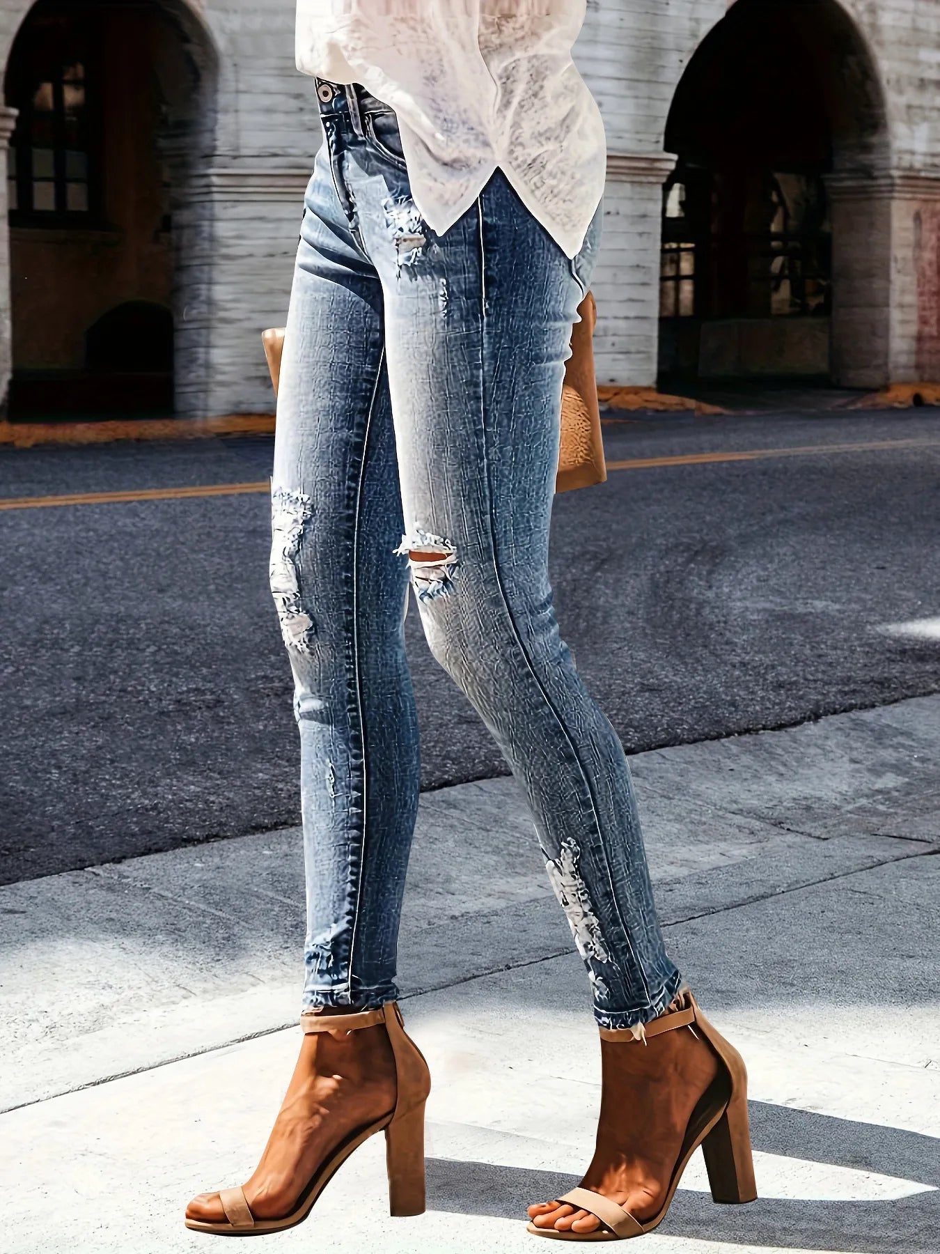 Distressed Skinny Jeans - Jeans Junction Online