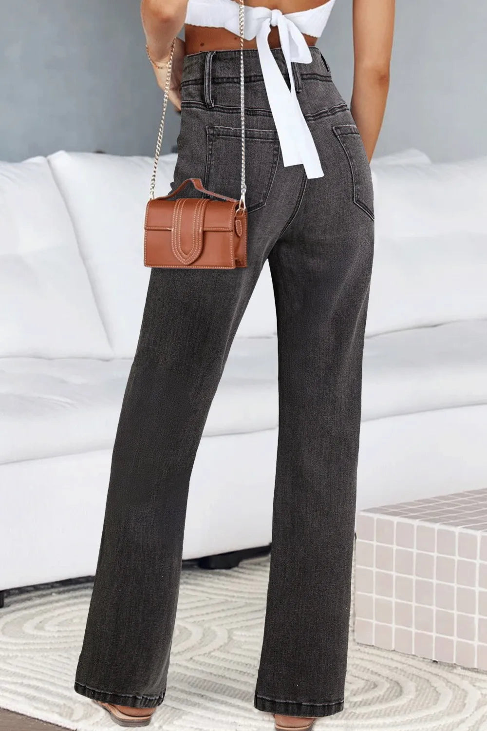 High-Waisted Wide-Leg Vintage Wash Jeans - Jeans Junction Online