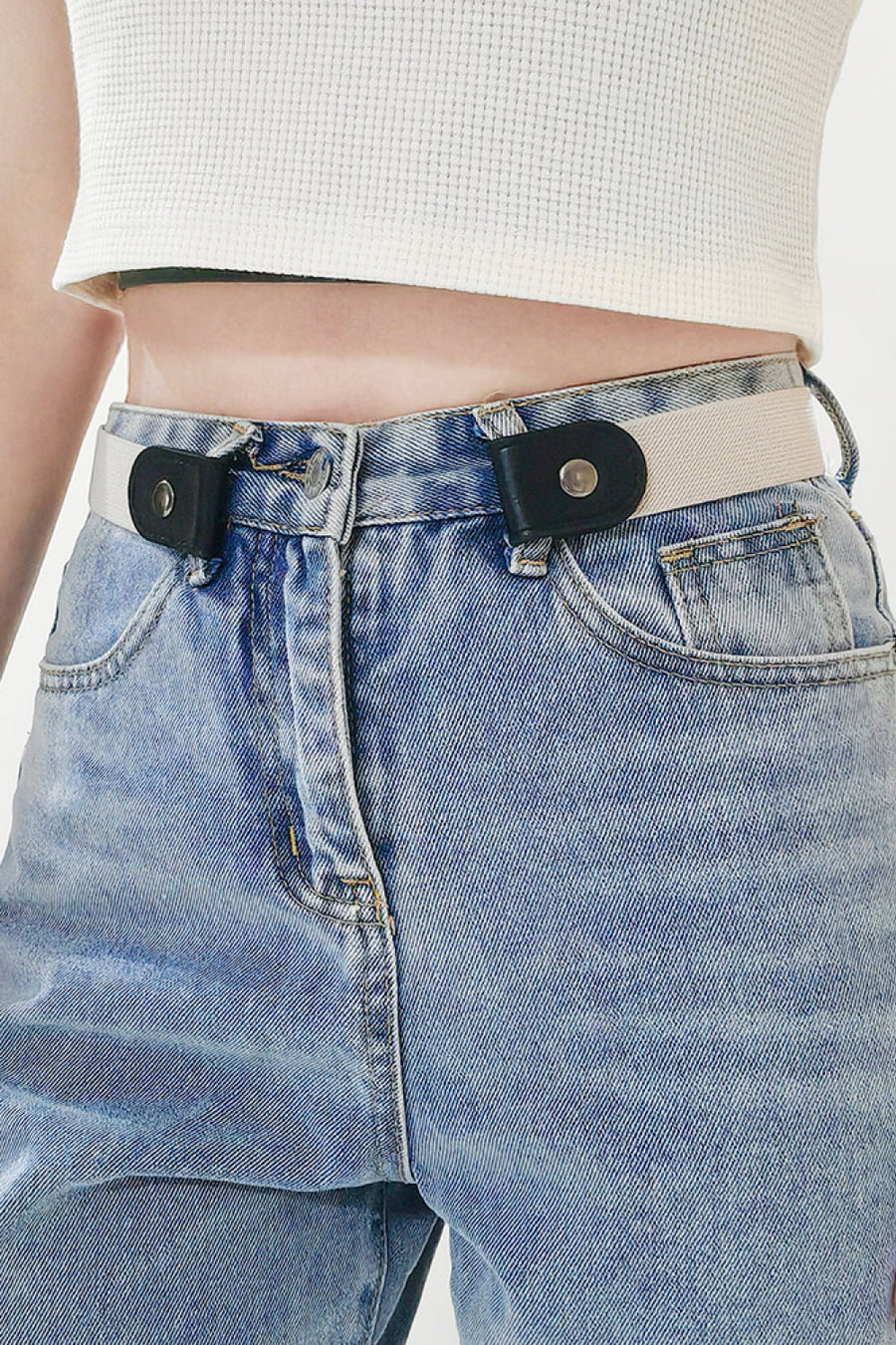 PU Elastic Snap Closure Belt - Jeans Junction Online 