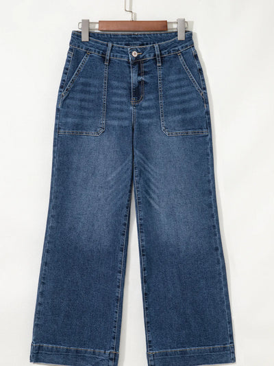 Cropped High Rise Wide Leg Jeans - Jeans Junction Online