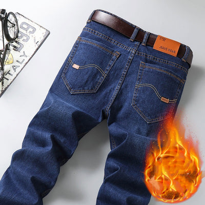 New Men's Jeans Autumn And Winter Loose Straight Tube Plush - Jeans Junction Online