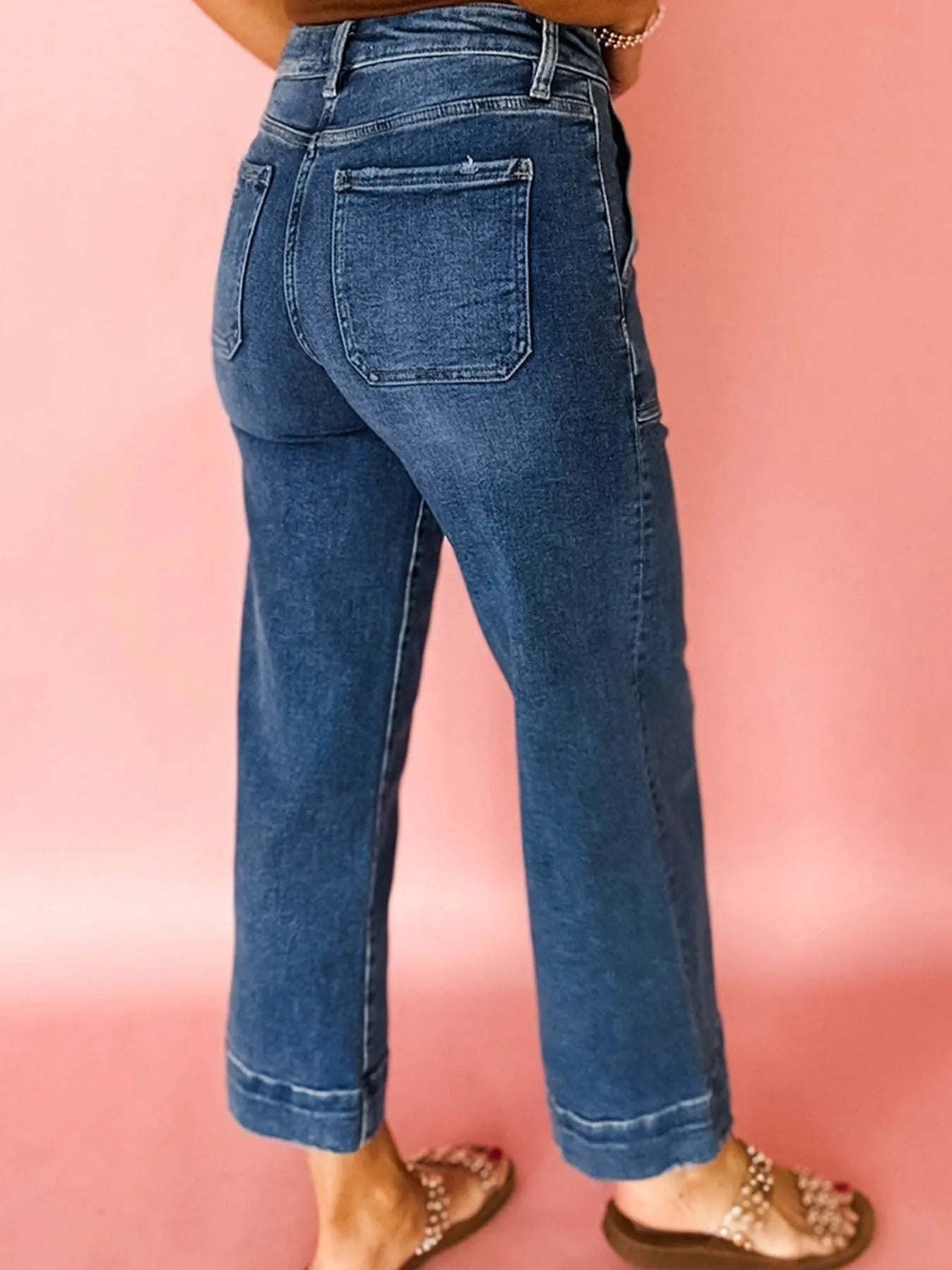 Cropped High Rise Wide Leg Jeans - Jeans Junction Online