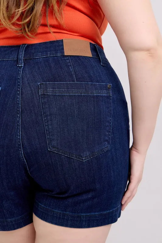 Judy Blue Full Size High Waist Denim Shorts Plus Size - Jeans Junction Online