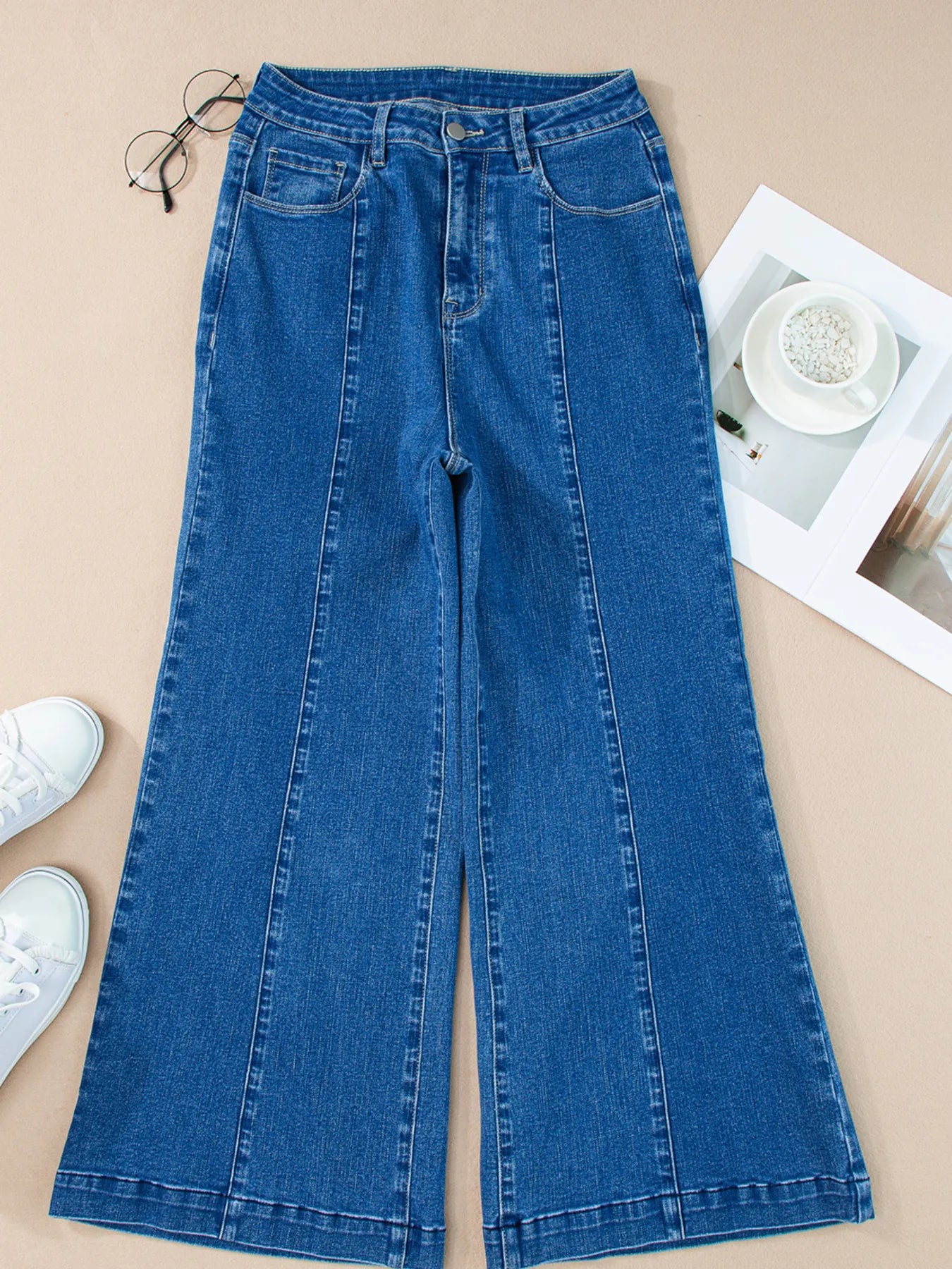 Seam Detail Flared Bottom Ankle Length Jeans - Jeans Junction Online